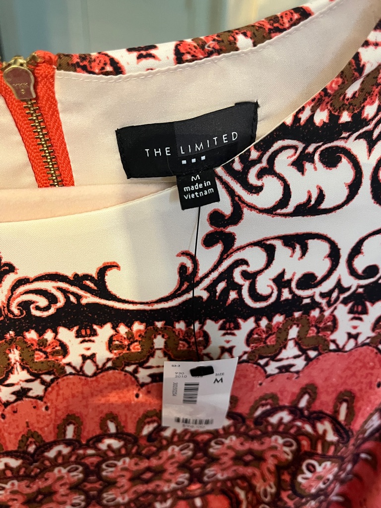 The Limited Coral, Black & White Print Shift Dress — image 2 of 5